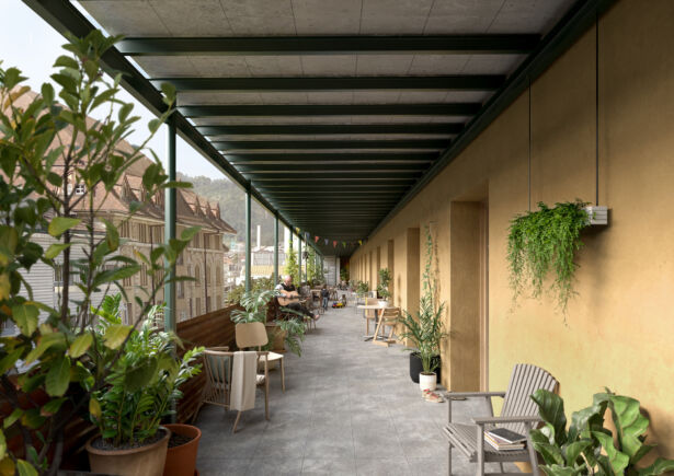 Aussenbild Laubengang